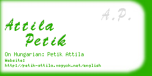 attila petik business card